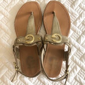 Gold Guess Gladiator Sandals